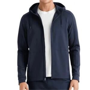 Rhone Spar Performance Zip Up Hoodie Men's Large Navy Blue Activewear Athletic